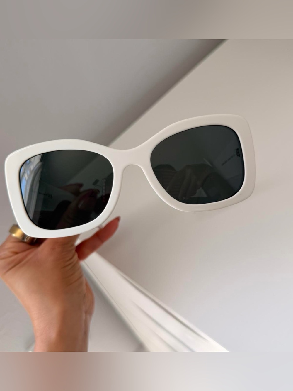Prada Linea Rossa White Frame Black Lens Sunglasses